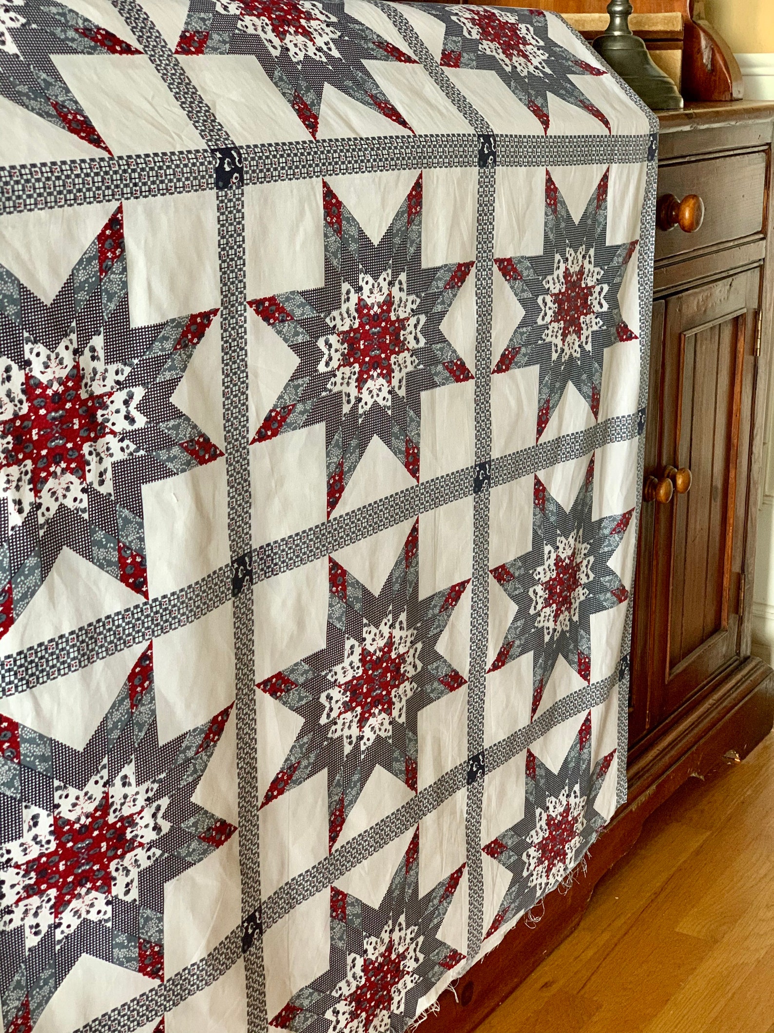 FABRIC Quilt Top 90 Wide Cheater Quilt Top Calico 100 Etsy