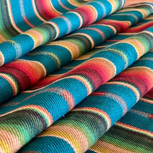 Faux Vintage Saddle Blanket Heavy Weight Twill Fabric - Ethnic Stripe - BOHO Ranch Fabric - Western Fabric - Southwest Fabric - Serape Style