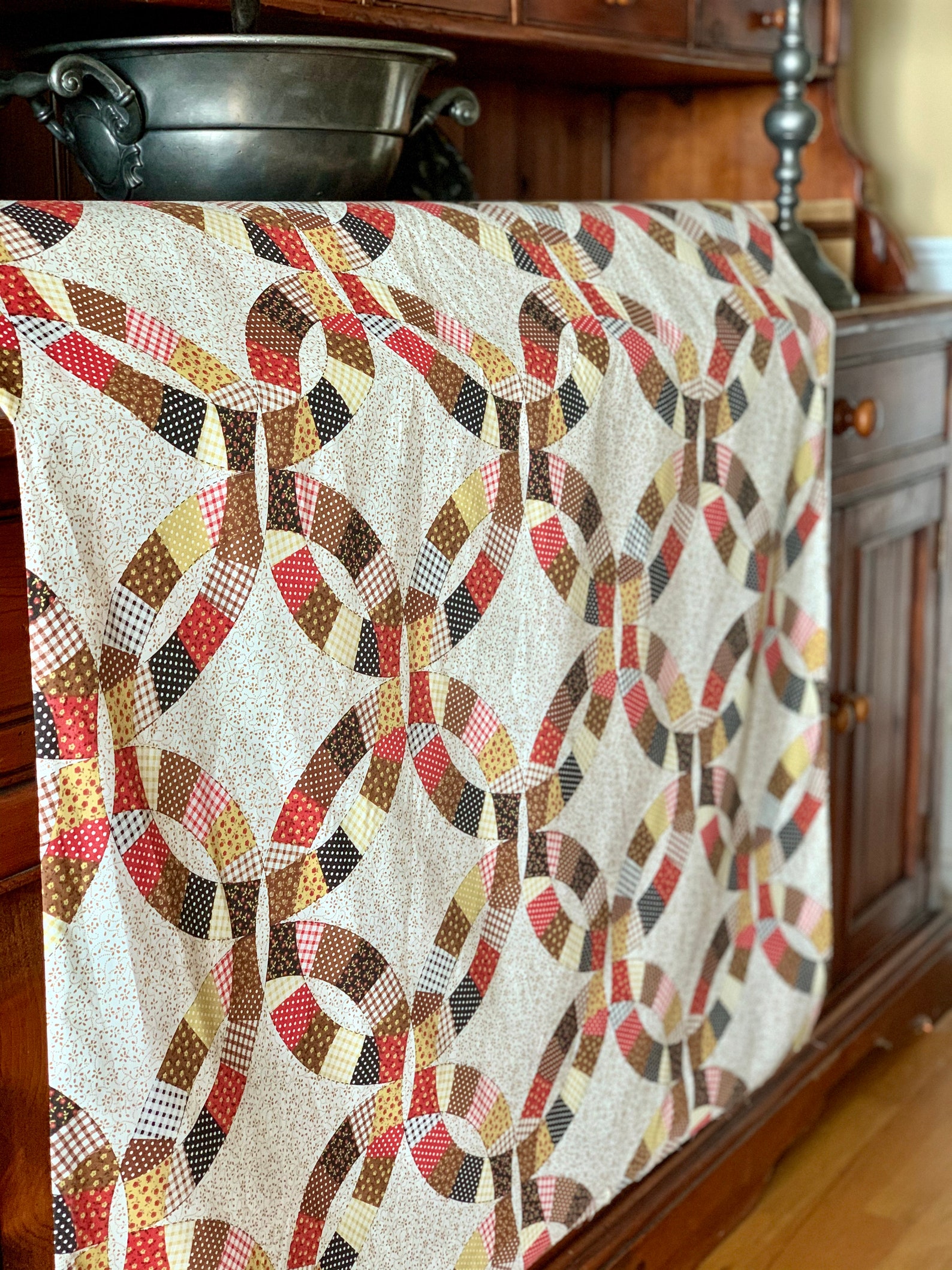FABRIC Quilt Top 90 Wide Cheater Quilt Top Calico Double Etsy