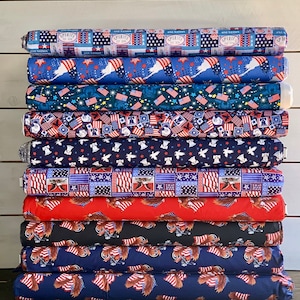 Patriotic Americana 4th of July Fabric - Patriotic Eagle and Liberty Collection - Independence Day - 100% Cotton- By the Yard & Fat Quarters