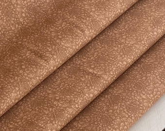 Light Brown Taupe Dahlia Floral - 100% Quilter Cotton By the Yard, 1/4, 1/2 or Fat Quarter, 44" Wide