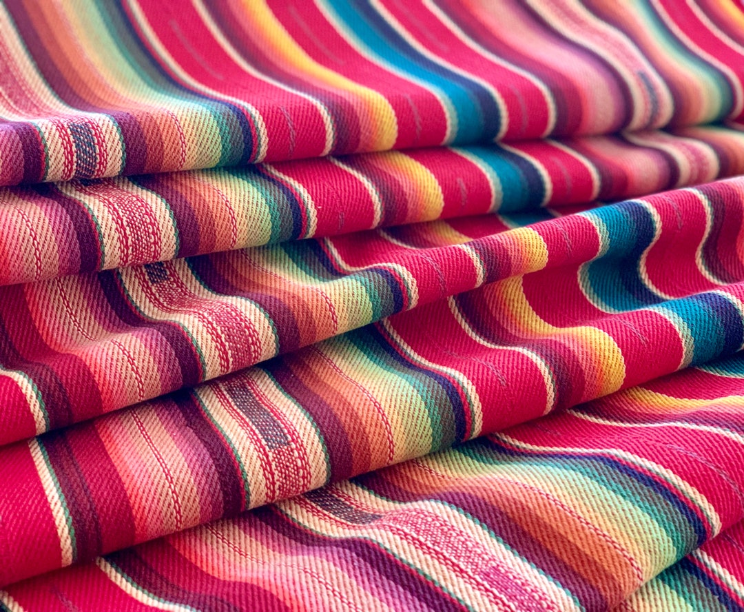 Faux Vintage Saddle Blanket Heavy Weight Twill Fabric Ethnic Stripe