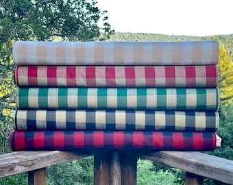 Tessuto Buffalo Check - Tessuto Homespun Buffalo Plaid - Stile fattoria - Tintura tè country Nero Rosso Verde Crema - Cabina Rustica - Spedizione gratuita