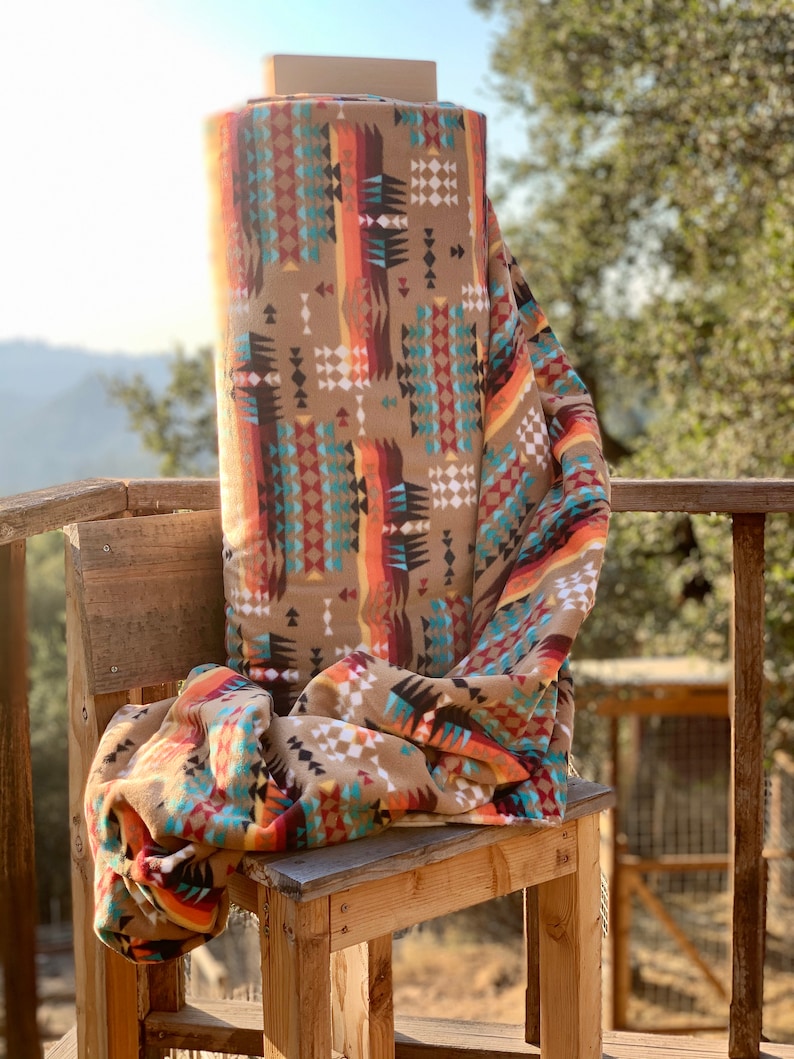 Fleece Fabric by the Yard Navajo Native American Style  Etsy