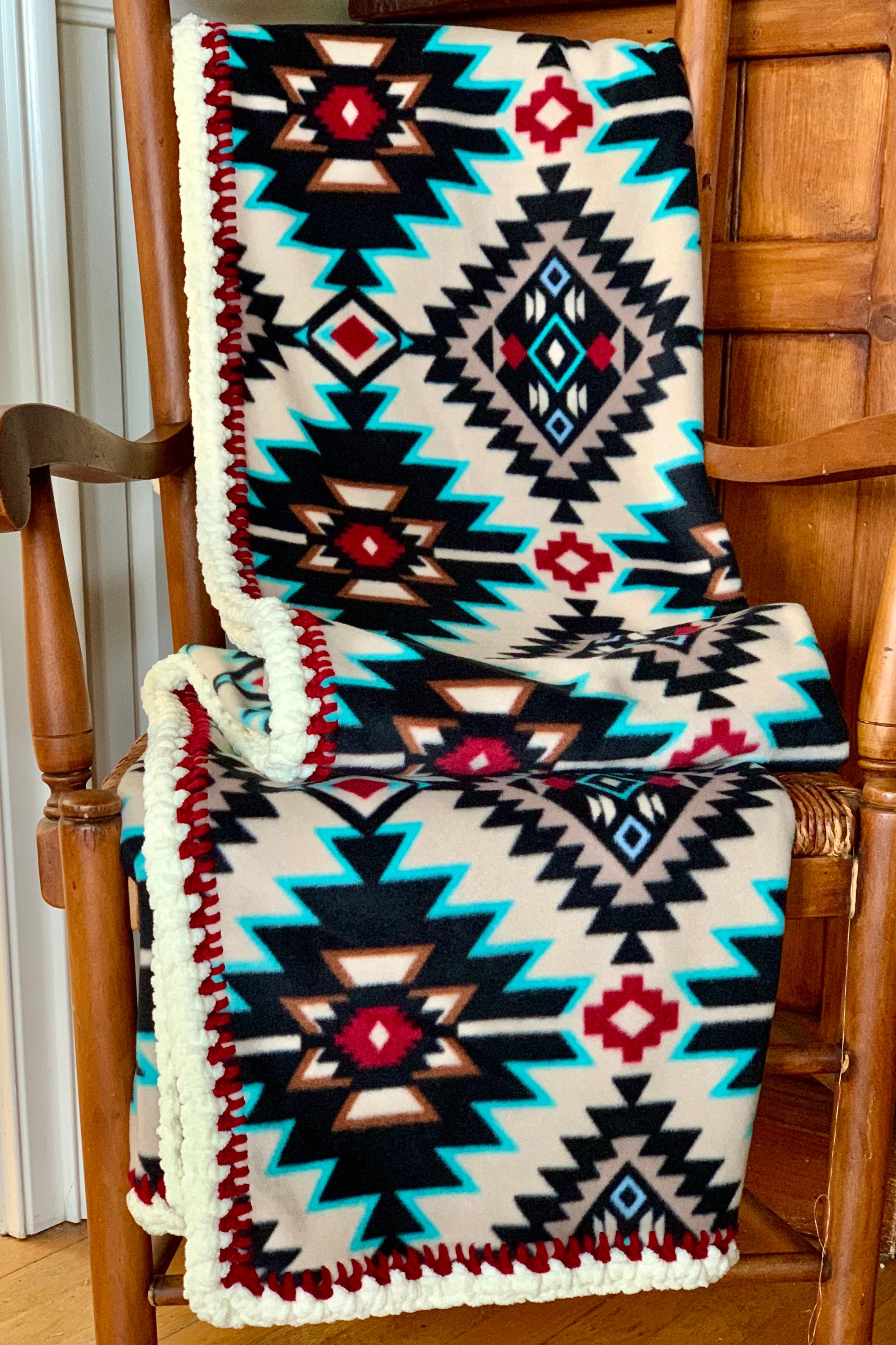 Native American Fleece Blanket Throw Southwest Blanket Etsy