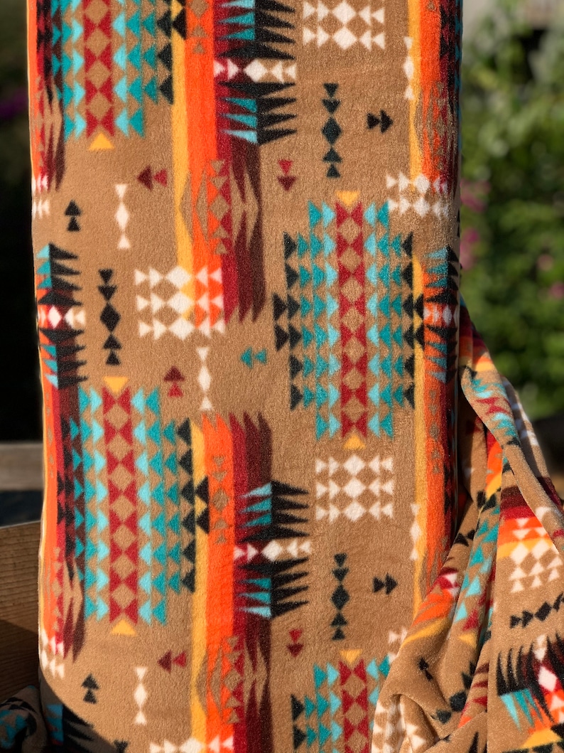 Fleece Fabric by the Yard Navajo Native American Anti | Etsy