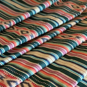 Faux Vintage Saddle Blanket Heavy Weight Twill Fabric - Ethnic Stripe - BOHO Ranch Fabric - Western Fabric - Southwest Fabric - Serape Style