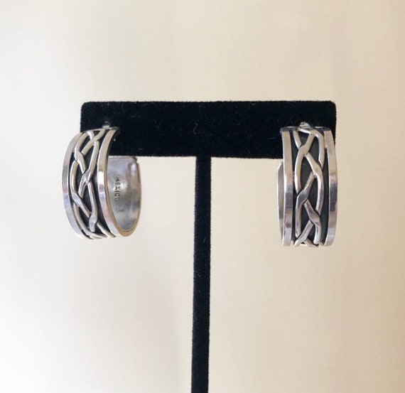 Mexican Sterling Hoop Earrings