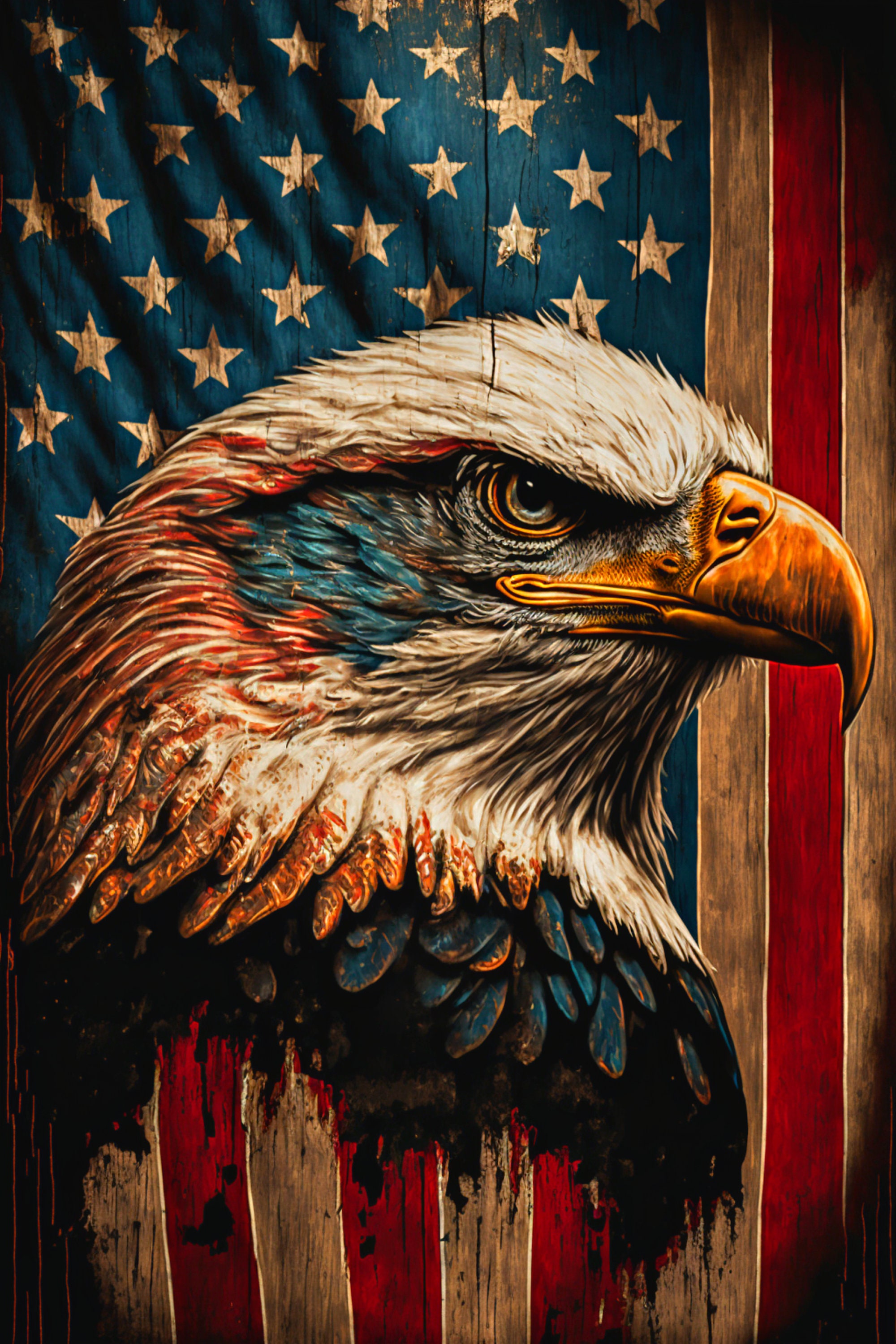 Digital Download, Printable Wall Art, PATRIOTIC BUNDLE. A Collection of 3 Patriotic Eagle 