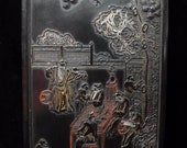 Rare Large Old Chinese Five Old Men Carving Ink Stick quot QianLong quot Mark