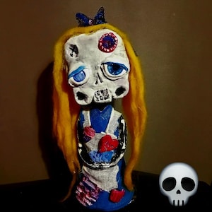 Alice,Ooak skelly doll,l collectible creepy art doll, creepy cute doll destiny,  Fantasy Doll, handmade doll skelleton,OOAK Doll
