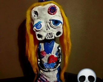 Alice, muñeca Ooak skelly, muñeca de arte espeluznante coleccionable, muñeca linda y espeluznante del destino, muñeca de fantasía, muñeca esqueleto hecha a mano, muñeca OOAK