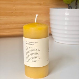Beeswax Candle Beeswax Pillar Candle Unscented Natural Honey Scent Only Beeswax & Cotton Wick Handmade Candle image 7