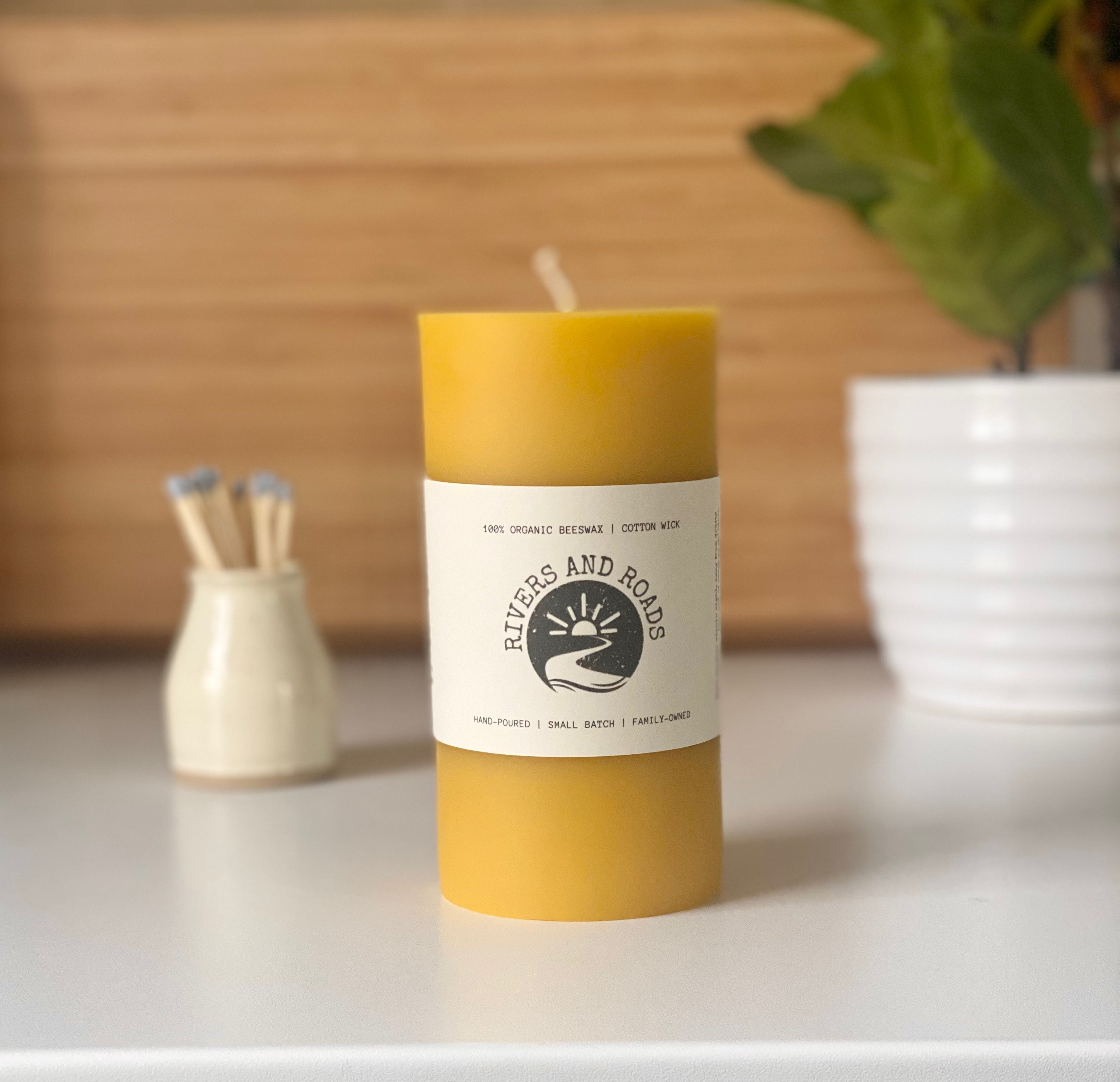 Honey Comb Beeswax Candle X2 Large and Small Beeswax Pillar Candle