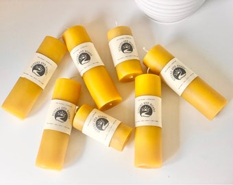 Beeswax Candle | Beeswax Pillar Candle | Unscented Natural Honey Scent | Only Beeswax & Cotton Wick | Handmade Candle