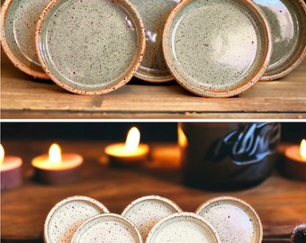 Pillar Plate | Handmade Stoneware Pottery Candle Plate | up to 3" Candle | Sustainable Gift | Centerpiece | Candleholder