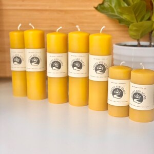 Beeswax Candle Beeswax Pillar Candle Unscented Natural Honey Scent Only Beeswax & Cotton Wick Handmade Candle image 8