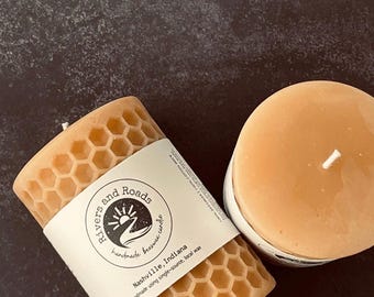 Vela de cera de abeja con forma de panal