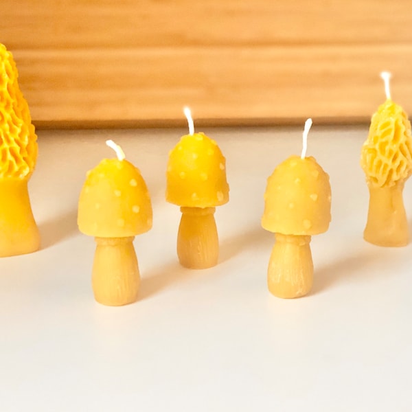 Beeswax Candle | Toadstool Mushroom Beeswax Candle | Mushroom Gift | Mushroom Lover Gift | Handmade by Rivers and Roads