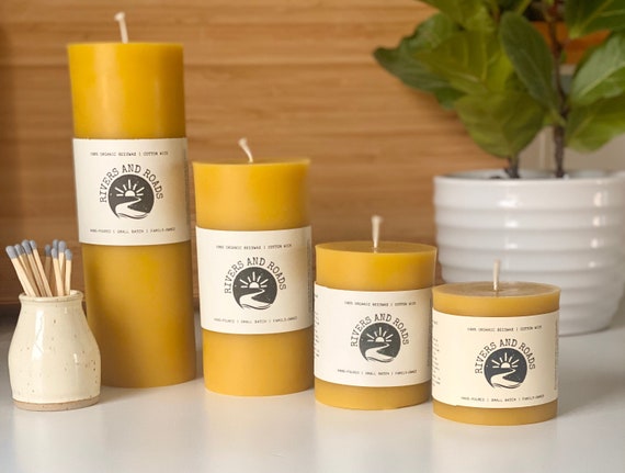 Beeswax Flat Top Votives Pure Beeswax Candles Directly From the Beekeeper 