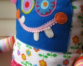 Homespun Rainbow Monster Toy. Gift for Girls.