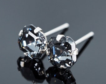 Midnight Black Imperial Swarovski Crystal Stud Earrings