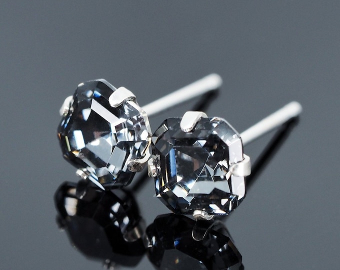 Midnight Black Swarovski Stud Earrings