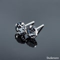 Midnight Black Imperial Swarovski Crystal Stud Earrings - Sterling Silver - 6mm 8mm Square Cut | Man Earrings | Black Asscher Studs | Unisex