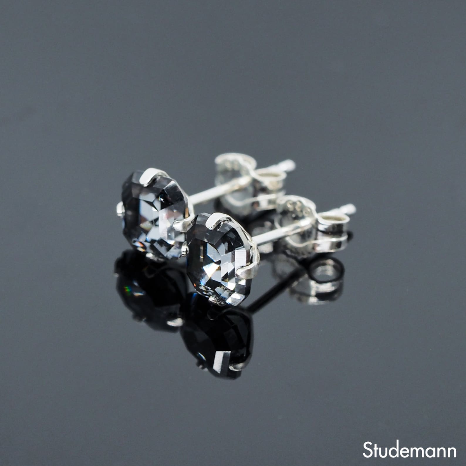 Midnight Black Imperial Swarovski Crystal Stud Earrings | Etsy