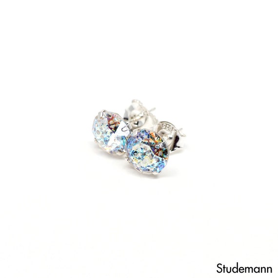 Weisser Meteorit Kristall Swarovski Ohrstecker 925 Sterling Etsy