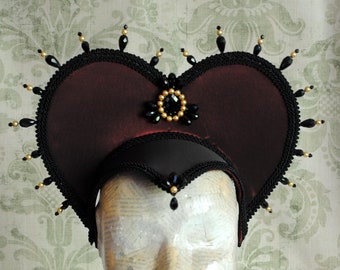 Tocado de vampiro, tocado gótico, tocado de la época de los Tudor, reina de la oscuridad, Halloween, fascinador gótico, disfraz renacentista - Hecho a medida