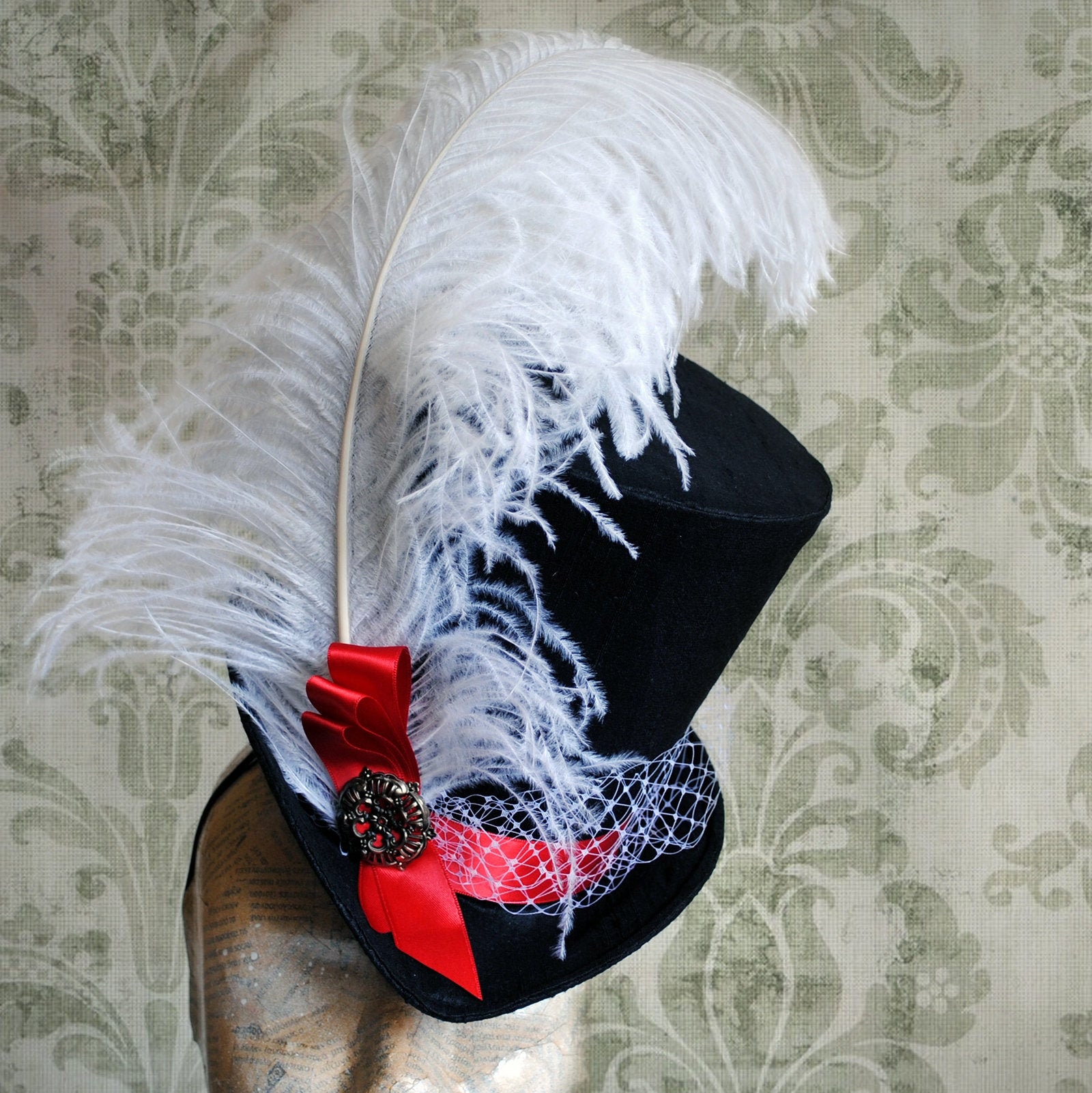 Victorian Riding Top Hat With White Ostrich Feathergothic Top - Etsy