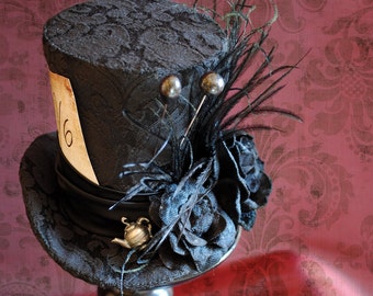 Gothic Mad Hatter Mini Top Hat,alice in Wonderland Halloween