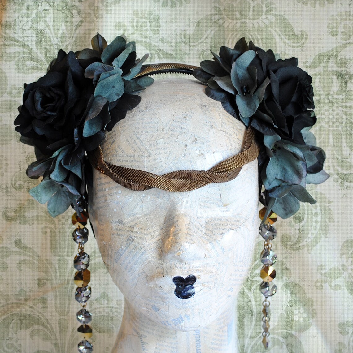 Art Nouveau Headpiecedark Fairy Flower Crownvictorian Fairy Etsy