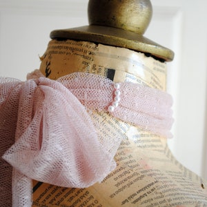 Tour de cou Marie Antoinette, tour de cou en Tulle rose avec perles de perles, Costume Rococo, Lolita gothique, mariage victorien, baroque-fait sur commande image 7