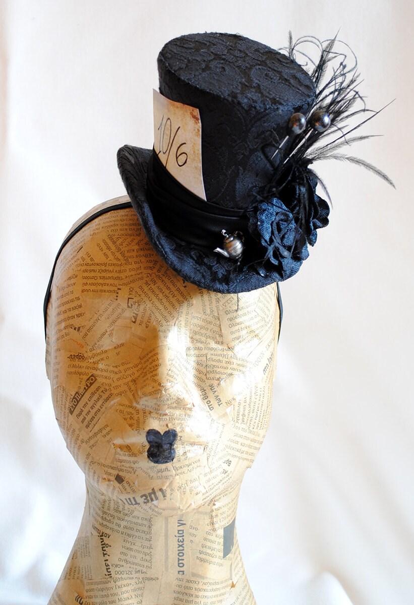 Gothic Mad Hatter Mini Top Hat,alice in Wonderland Halloween
