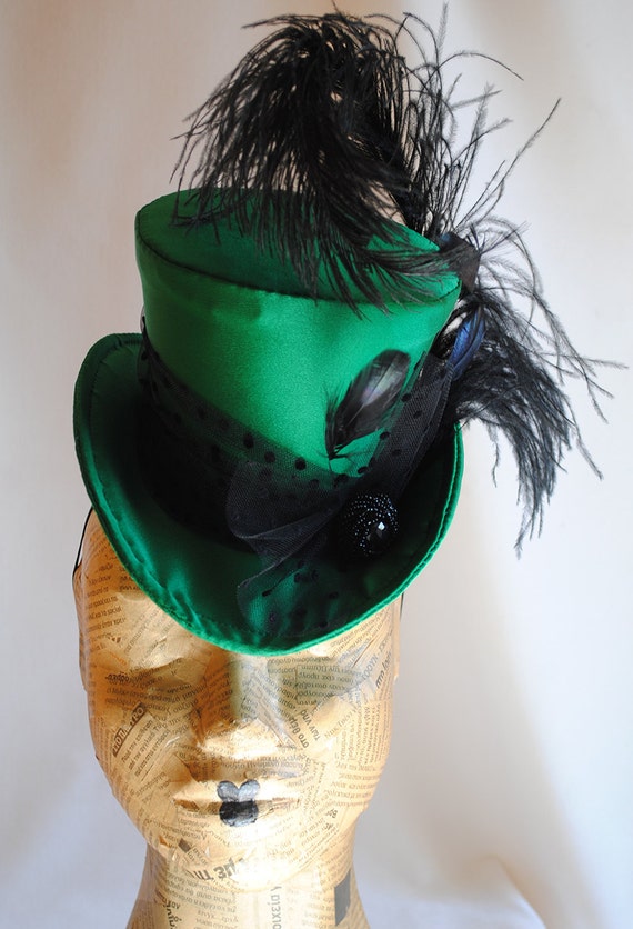 Burlesque Mini Top Hat,emerald Green Cocktail Hat,kentucky  display picture 3