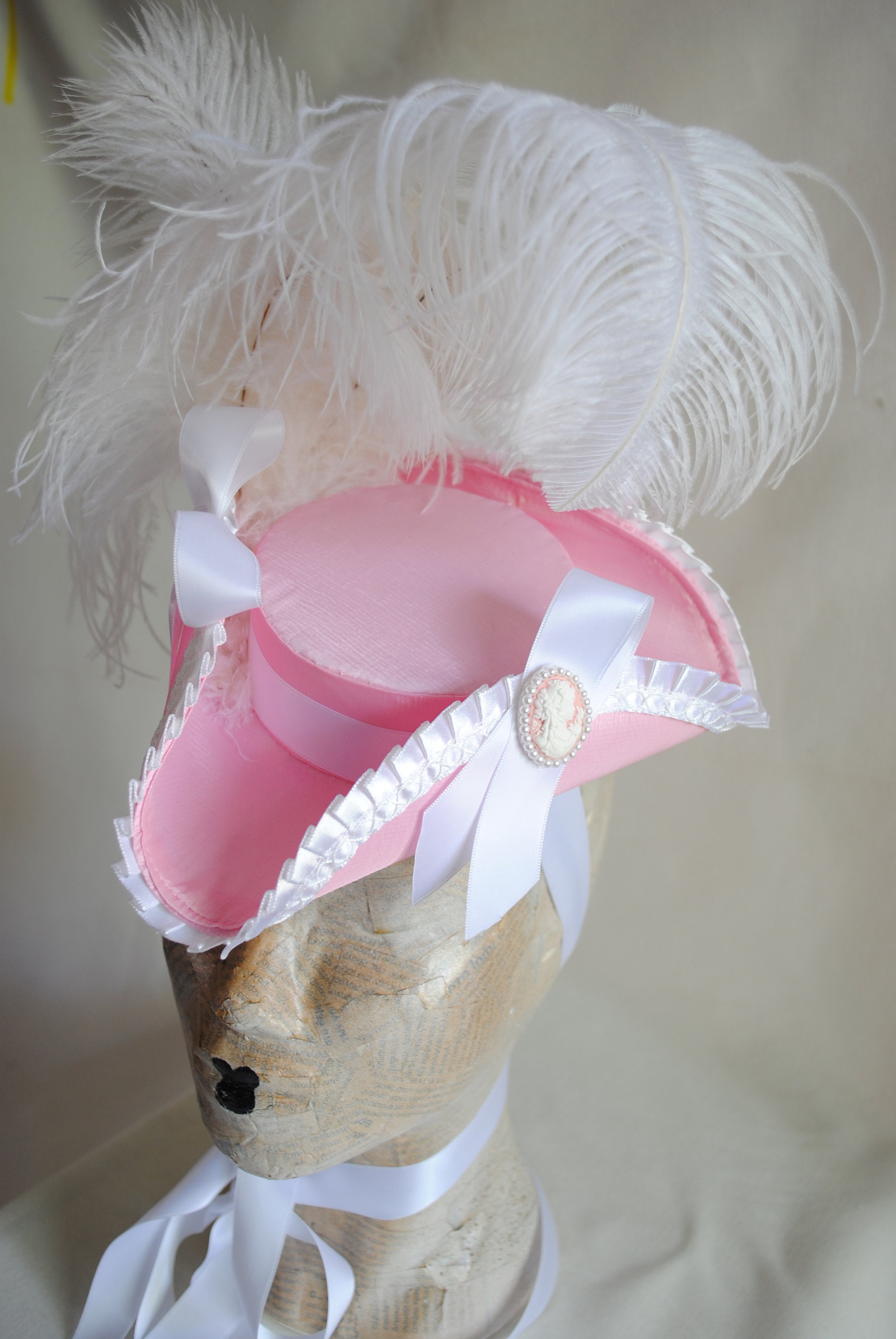 Pink Marie Antoinette Hat,rococo Mini Tricorn Hat,gothic Lolita Hat ...