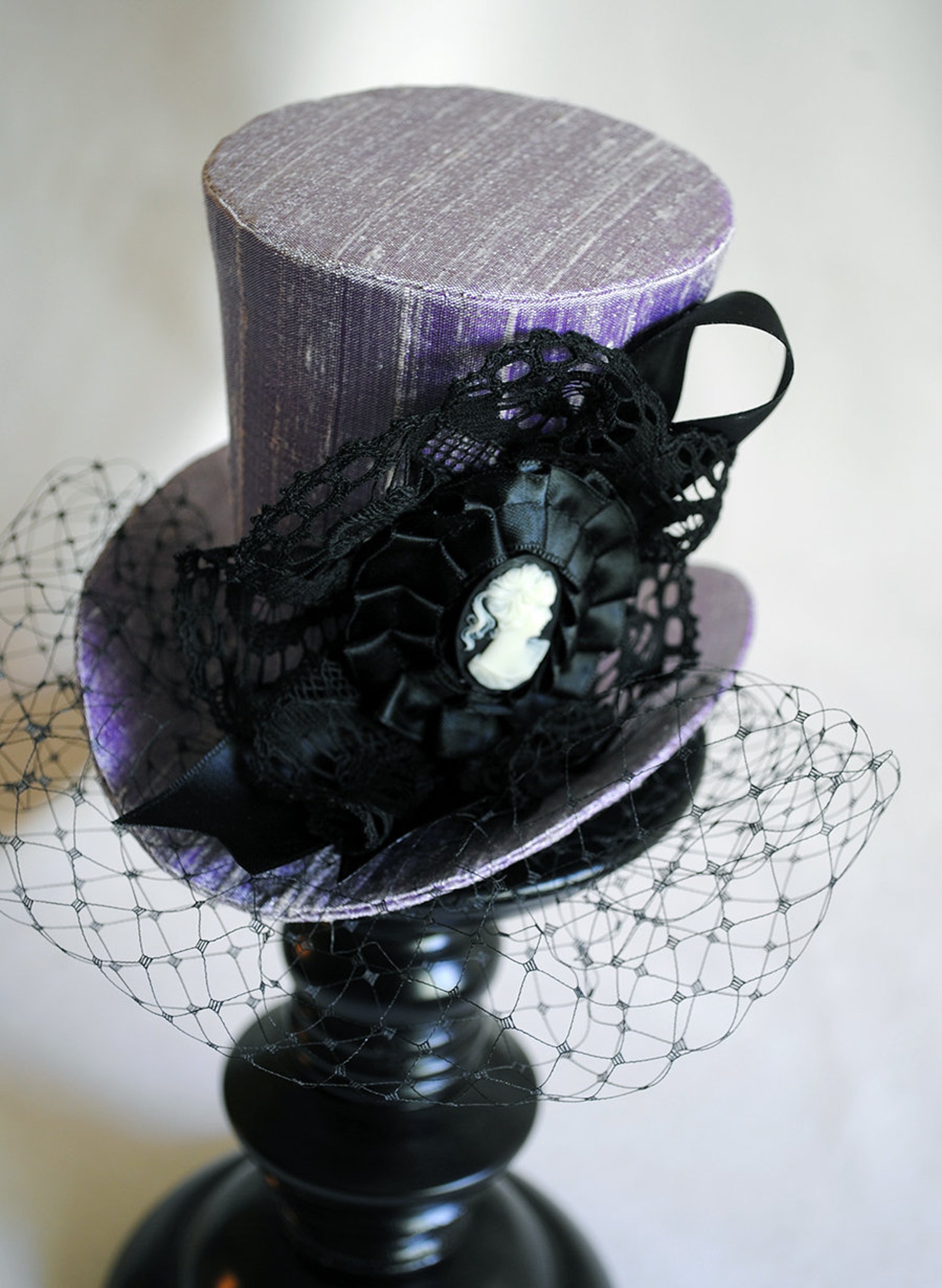 Victorian Mini Top Hat with VeilGothic Fascinator Hat with Etsy