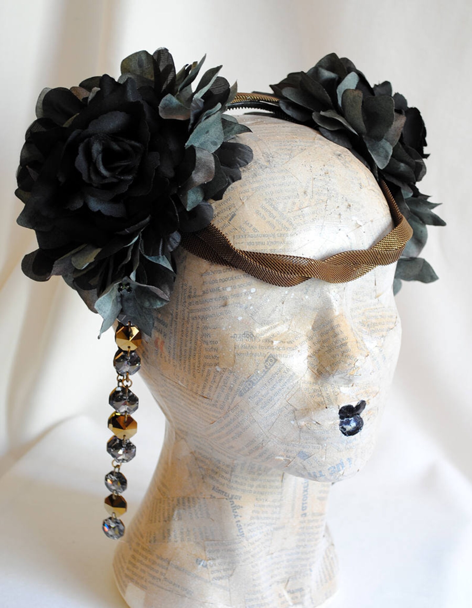 Art Nouveau Headpiecedark Fairy Flower Crownvictorian Fairy Etsy