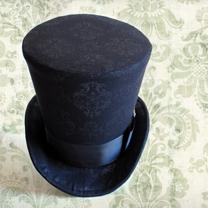 Gothic Ladies Top Hat,Black Top Hat for WOMEN,Victorian Riding Top Hat,Gothic Lolita Cosplay,Black Victorian Hat,Halloween-Made to Order