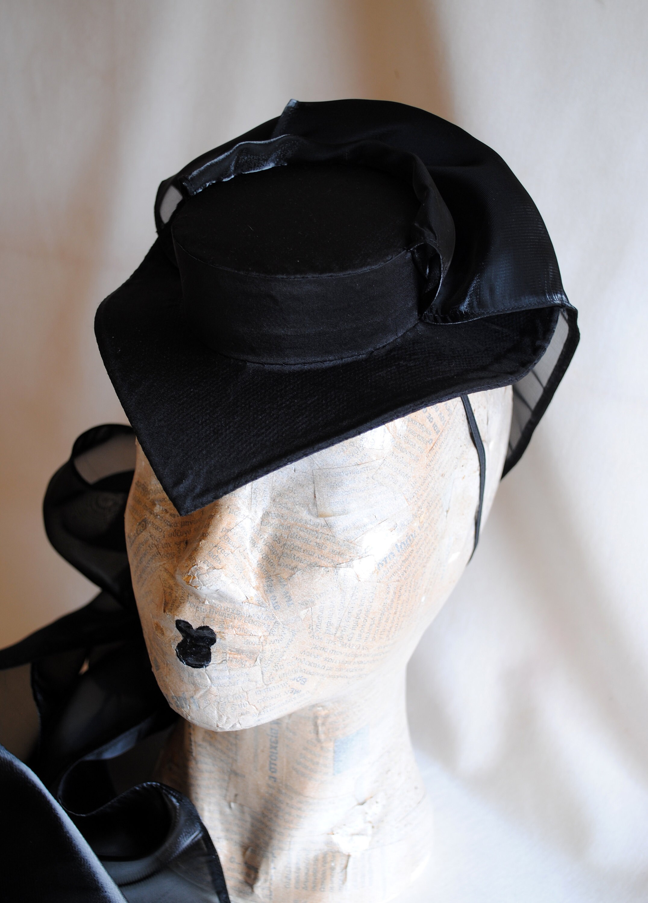 Victorian Witch Tear-drop Mini Hat,gothic Bridal Mini Top  display picture 1