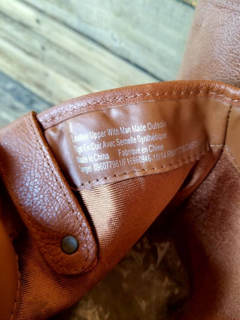 Hand Painted Genuine Leather Riding Boots Geometric Brown Turquoise Size 6 Women/'s