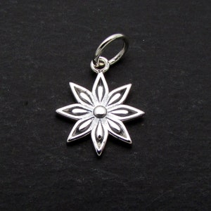 Sterling Silver Flower Pendant, Sterling Silver Flower Charms, Flower Pendant, Flower Charm, 1 Pc