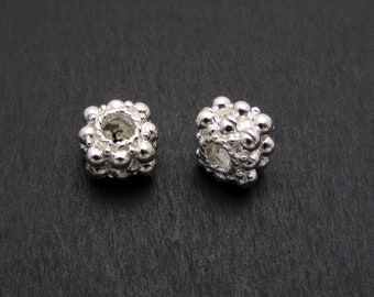 NEW - 2 Pcs, 4.8x5.3mm, Sterling Silver Beads