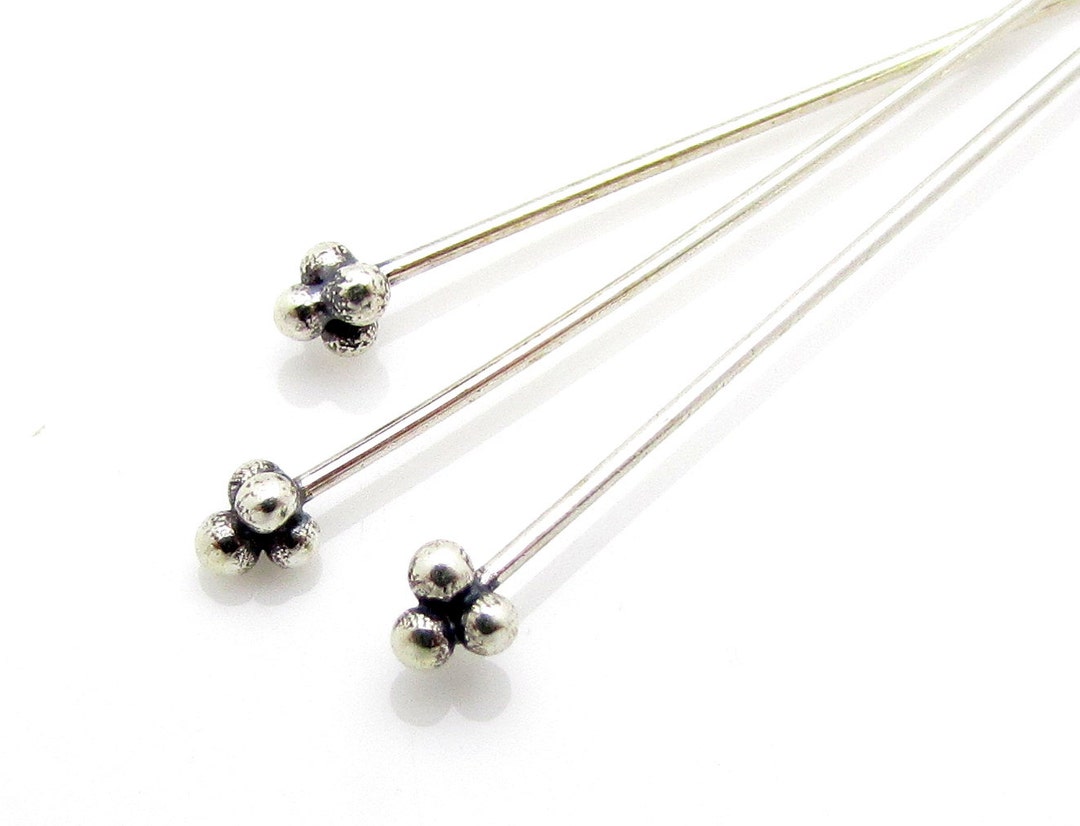 18k Gold Gemstone Head Pin • 24ga / 0.50mm X 38mm Long Pin • 6x4mm