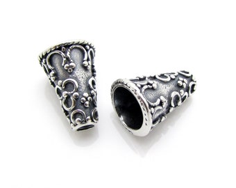 2 Pcs, Sterling Silver Bead Caps