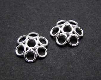10 Pcs, 8.5mm, Sterling Silver Bead Caps