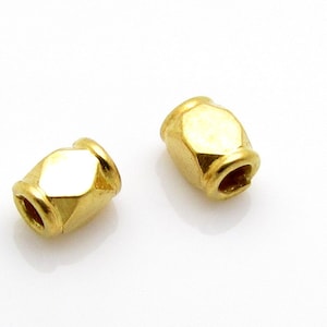 24k Gold over Sterling Silver Beads, 4mm, 10 Pcs