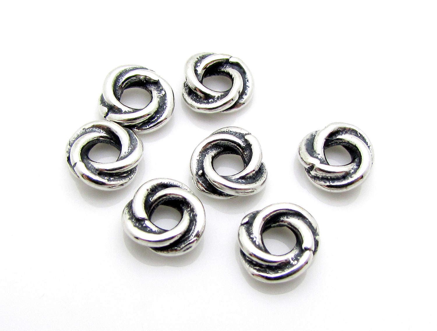 Silver Spacer Beads for Jewelry Making, 20 Pcs 6mm Silver Bali